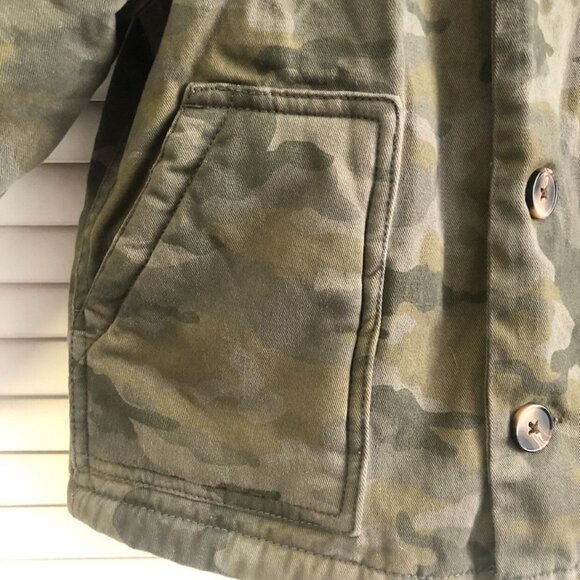 Joe Fresh Size 3 Camo Button Up Sherpa Lined Jacket - Picture 2 of 7